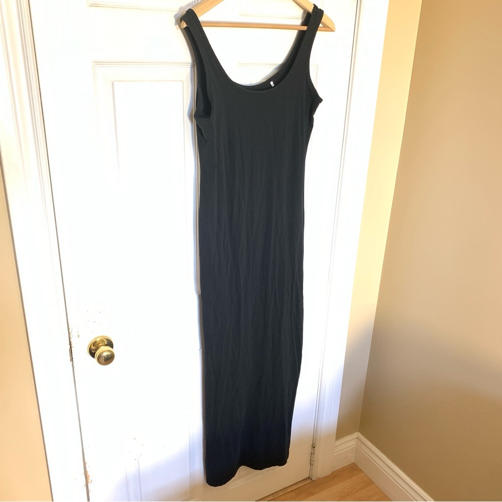 ⚡3 for 25⚡Tag Black Maxi Dress Large Sleeveless Stretch Casual Minimalist